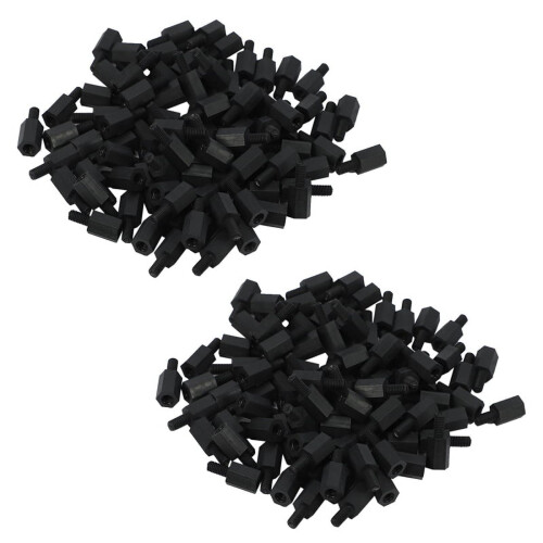 200Pcs M3 Thread 8mm+6mm PCB Fixed Nylon Hex Standoff Spacer Pillar