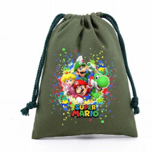 10pcs Super Mario Drawstring Bag Favor Bags for Kids Mario Birthday Party Pouch Party Gift Drawstring Backpack