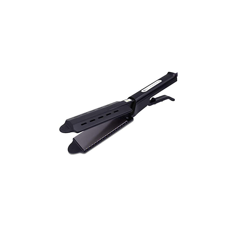 Hair straightening four -toothed temperature setting ceramic tourmaline ionic flat iron curl iron hair curling female hair (US plug)