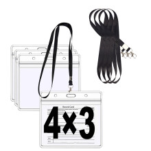Afneembare keycords met ID-houder, transparante naambadgehouder met keycords, essentiële artikelen voor thuis.