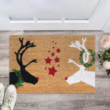 Weihnachtsfußmatte 50 x 80 cm, rote Weihnachtsmann-Fußmatte für Wohnzimmer, Schlafzimmer, Veranda – kompatibel mit RnemiTe-amo