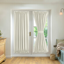 Cortinas Tomfoto 2Panel para Porta Francesa com Bolso para Varão, Amarração, Bloqueio Solar, Ilhós, Térmicas e Blackout para Janela, Cozinha e