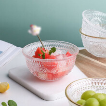 Kristallklare Schale, exquisite Dessertschalen mit geprägtem Design für Salate, Snacks und Obst