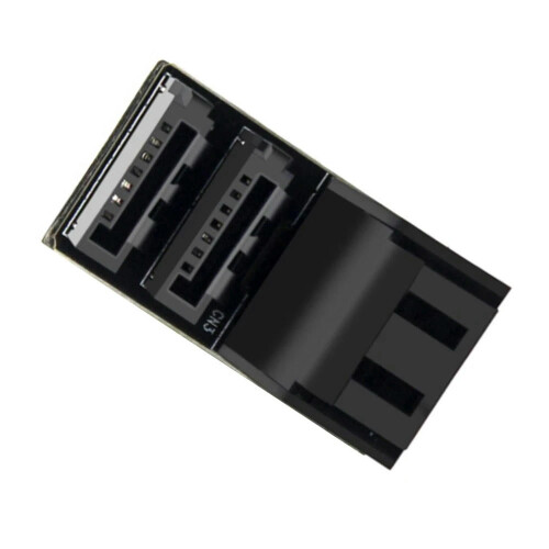 ΓΙΑ Διπλό SATA 7Pin θηλυκό σε 7Pin αρσενικό κάθετο 90 μοίρες γωνία για προσαρμογέα