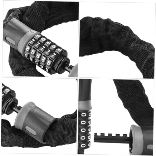 Heavy Duty Bike Chain Lock with Combination Code, RustResistant Alloy AntiTheft Security, Random Color 1