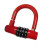Bike U Lock AntiTheft Rustproof Waterproof Code Lock for Outdoor Cycling Security Red 1