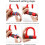 Bike U Lock AntiTheft Rustproof Waterproof Code Lock for Outdoor Cycling Security Red 4