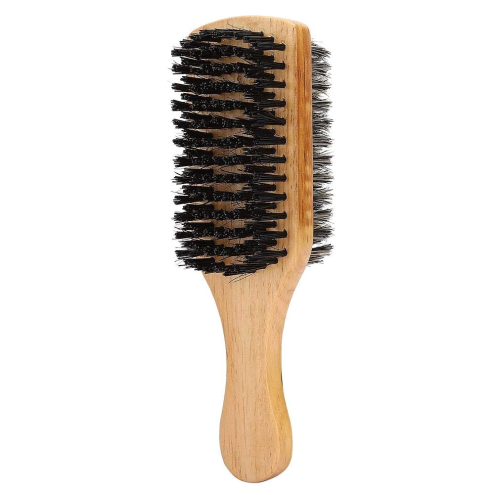 Dual Sided Beard Brush for Men with Wooden Handle, Boar Bristles for Detangling and Conditioning