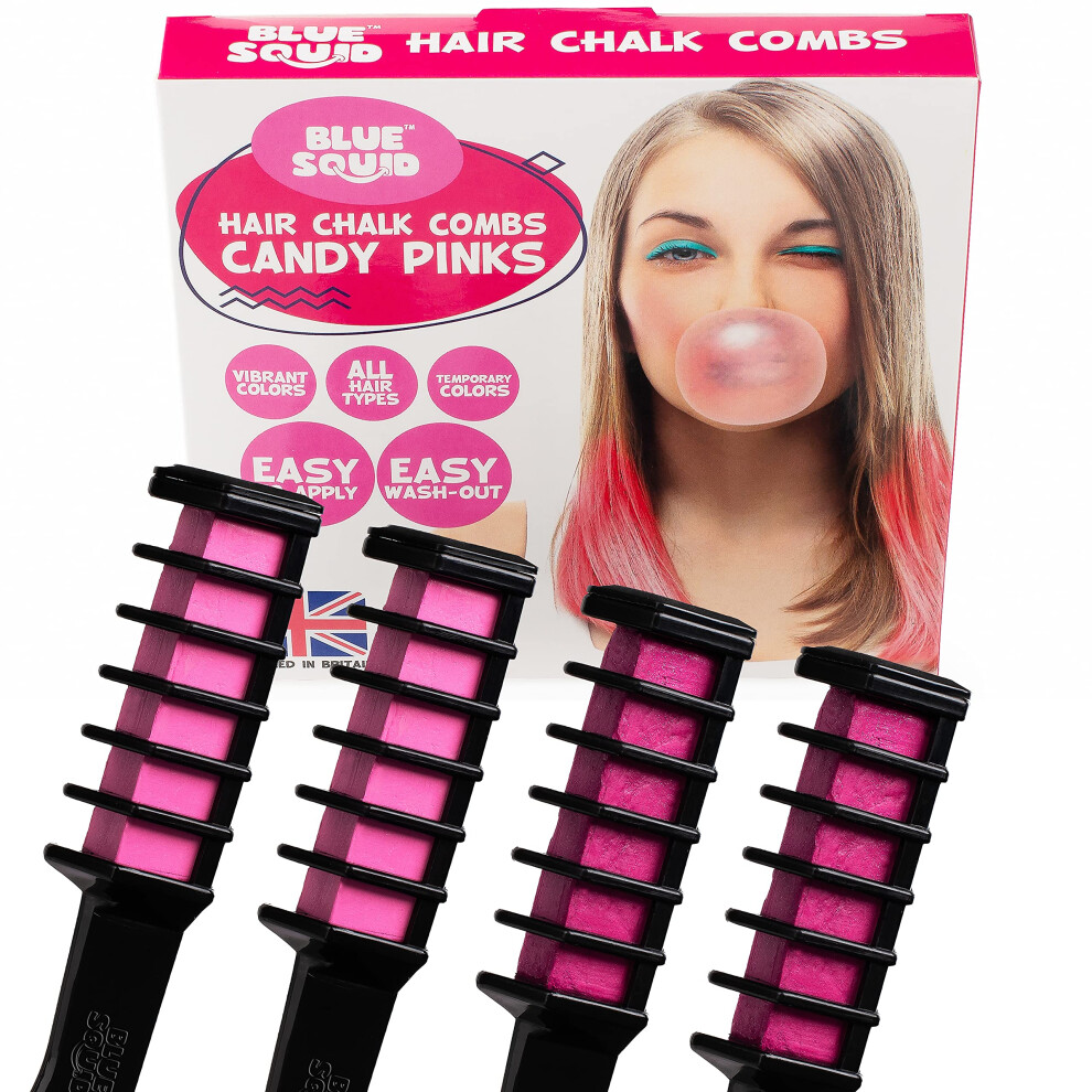 Pink Temporary Hair Chalk For Kids, Washable Candy Hair Color Comb, Nontoxic, Easy Application