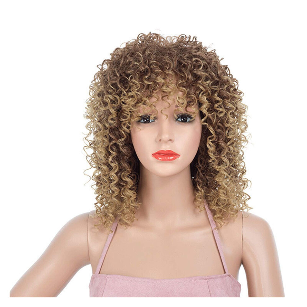 Unisex Black Short Curly Wig For Women T33, Realistic Natural Look Afro Wig With Breathable Adjustable Cap