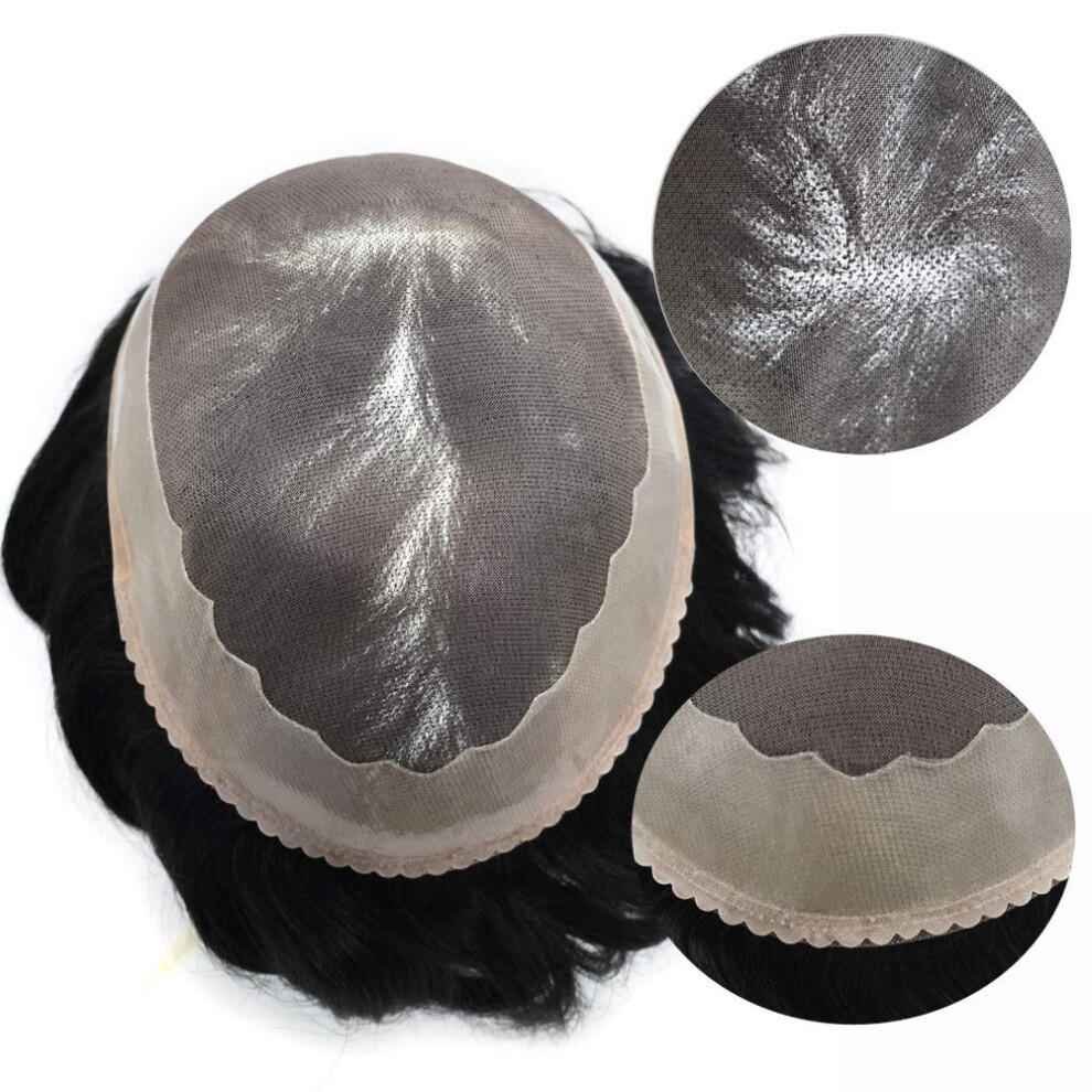 Unisex Men's Hair Toupee Mono Lace Hair System Natural Hairline Indian Remy Human Hairpiece 5X7