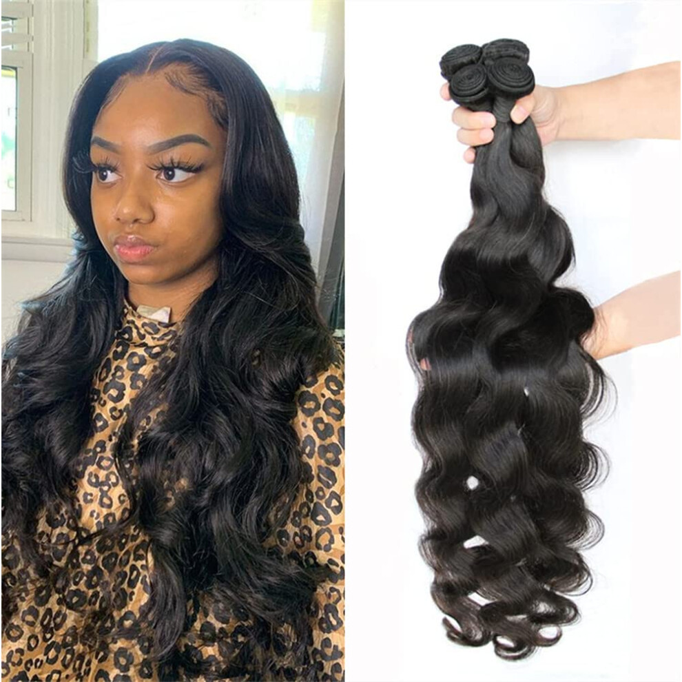 Unisex Brazilian Virgin Hair Bundles Body Wave 4Pcs 2228In 10A Unprocessed Human Hair Extensions