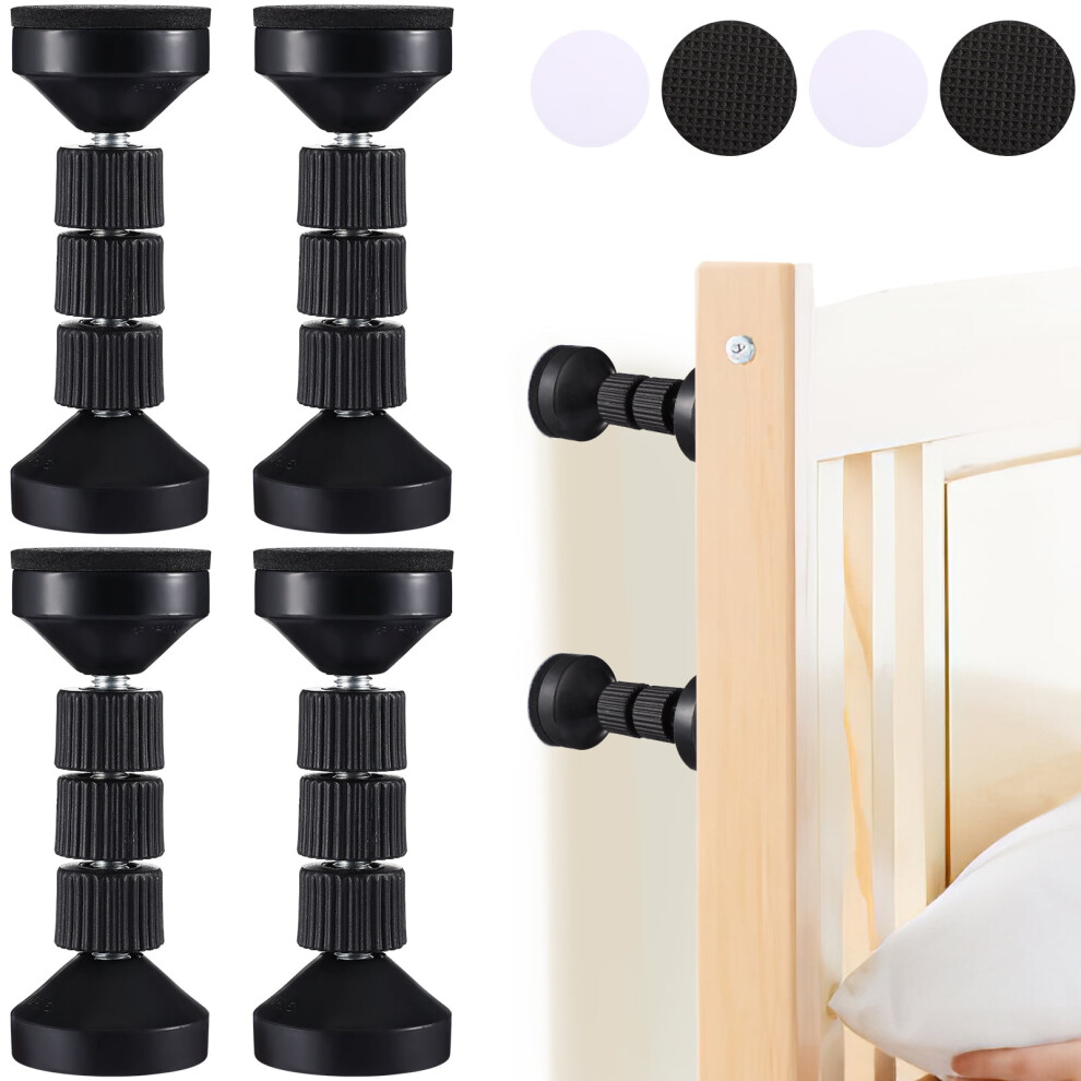 Guangmc 4Pcs Telescopic Bed Frame Stabilizer Stopper Wall Threaded Shockproof 9175034007040
