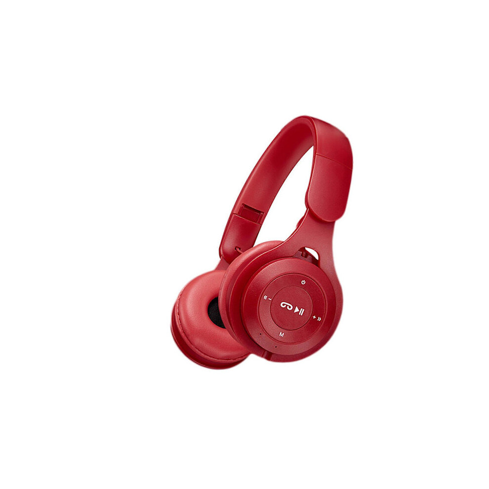 M6 Wireless Foldable Headphones Macarons Heavy Bass Bluetooth Compatible Gaming Headphones Red 9175034006579