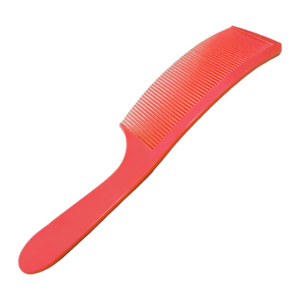 Unisex Red Curved Hair Comb, Flat Haircut Comb For Men' Barber Stylists