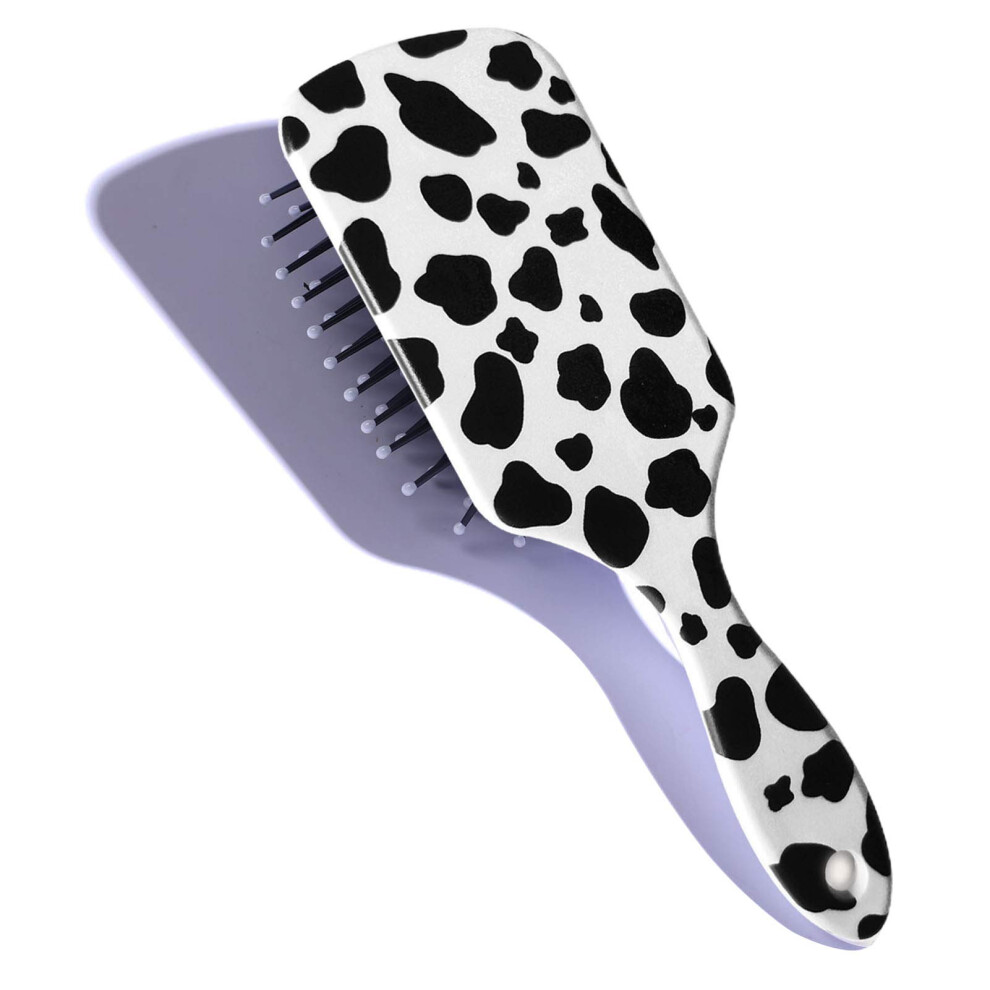 Cow and Leopard Print Detangling Hair Brush with Ergonomic Grip for Wet and Dry All Hair Types