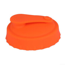 Silicone Can Lids with Leak Proof Seal for Beer and Soda, Reusable Spill Proof Covers Orange
