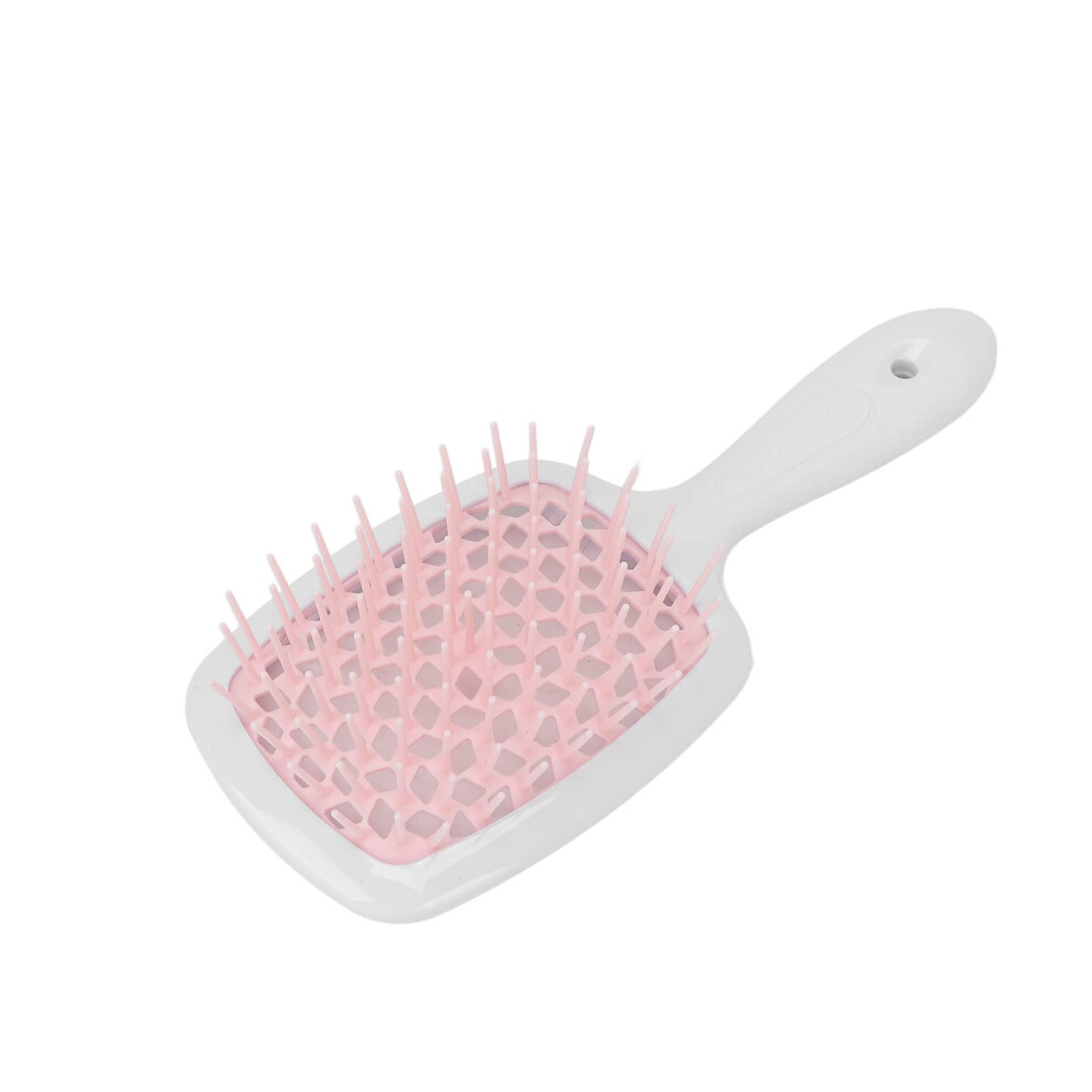 Unisex Pink Vented Hair Brush For Fast Blow Drying With Ergonomic Curved Detangling Bristles