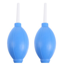 Mizh 2pcs Blue Air Blower Ball Dust Cleaner Tool Silicone Oval Shaped Pump Dust Blower with Short Nozzles for Camera Watch Phone Keyboard