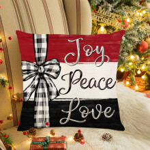 Fronha de linho natalina 45x45cm (17,71x17,71 polegadas) - Ideal para decoração de Natal, festas de inverno e sofás.