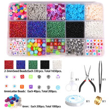 DEKAXID20Styles Korut DIY Käsintehdyt Helmet Kit7Chakra Polymeerisavesta Akryyli Kirjaimet Helmet Laatikko Korujen Valmistukseen DIY Rannekoru