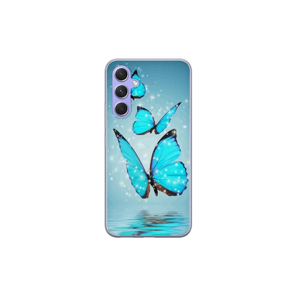 Compatible With Samsung Galaxy A54 Transparent Case Glittering Butterflies 9482828423192