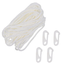 Cuerda trenzada de nailon para mástil de bandera, cuerda de alta resistencia para bandera con ganchos de seguridad, cuerda de repuesto para bandera