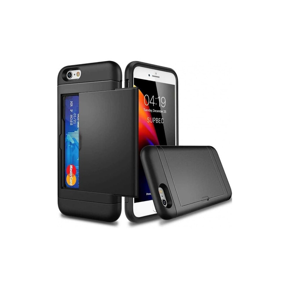 Compatible With Iphone 8 Plus Shockproof Case Card Slot Streetwise Black 9482828423505