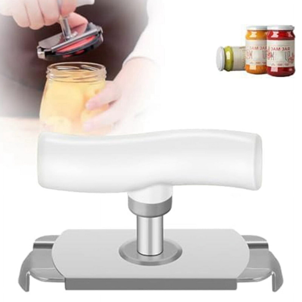 JarOpener for Weak Hands Easy Open Adjustable Grip , Stainless Steel Can Opener Bottle Tin Cap for Seniors B