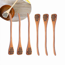 Dsseng 6-teiliges Set koreanischer Holz-Schlitzlöffel mit Griffen für Marmelade und Oliven