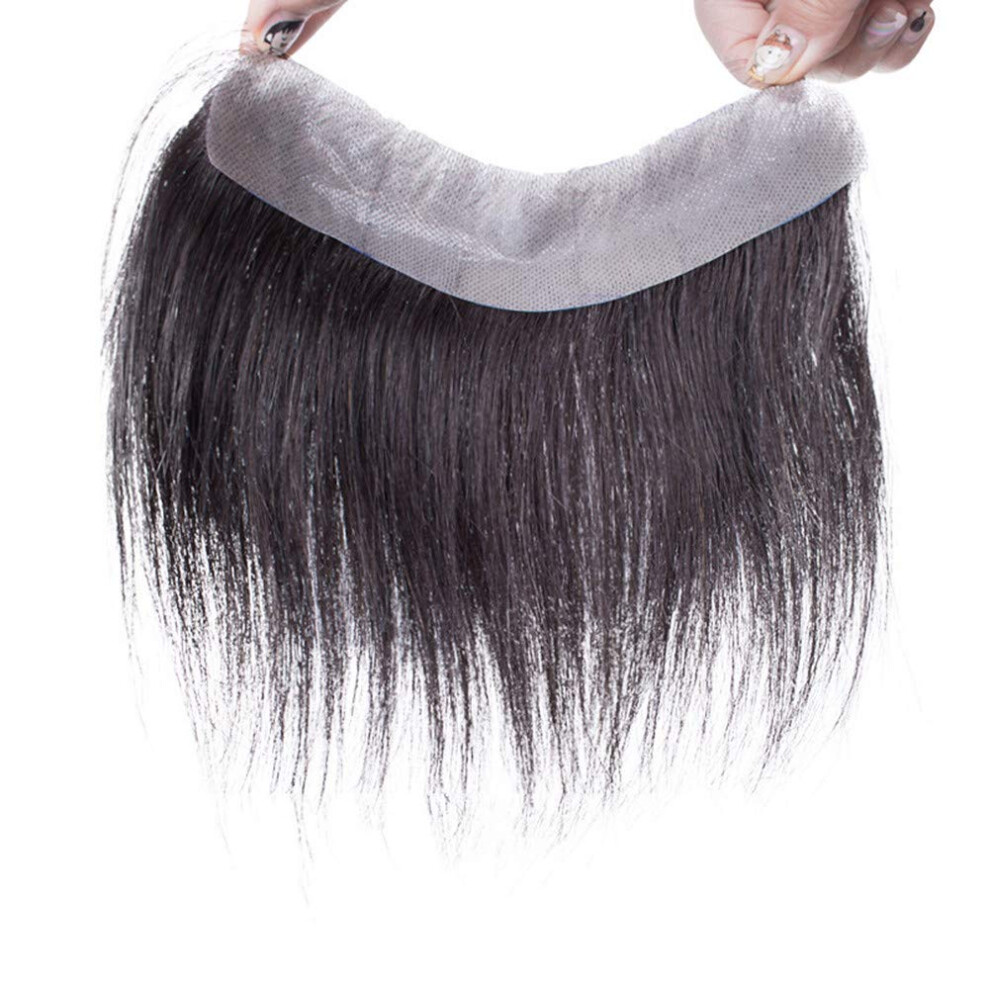 Unisex Men's Frontal Hairpiece Human Hair Toupee For Receding Hairline Seamless Tapein 25Cm