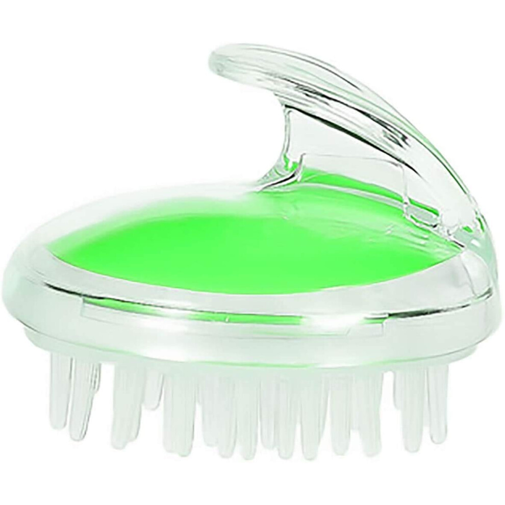 Green Scalp Massager Brush For Hair Growth With Ergonomic Design And Wet Dry Use Â