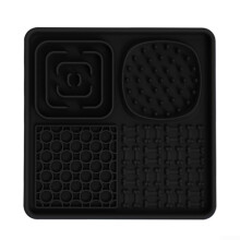 Dog Lick Mat with Suction Cups, Slow Feeding Silicone Mat for Dogs and Cats, Black
