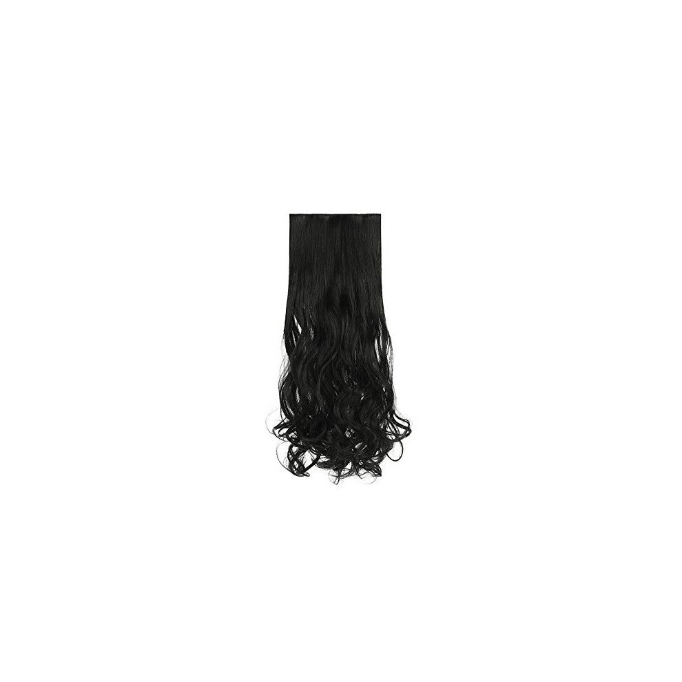 Unisex Long Wavy Synthetic Hair Extensions Heat Resistant Invisible Clipin Hairpieces 11 Clips