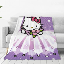 Manta Hello Kitty suave y cálida de franela para dormitorio, sala de estar, residencia estudiantil, para todas las estaciones.