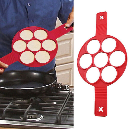 Silicone Non Stick Flipper Pancake Pan Perfect Breakf Maker Omelette Egg T B9N1