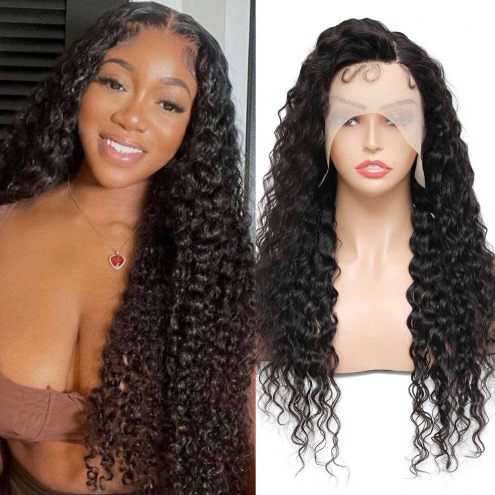 Unisex 13X4 Lace Front Human Hair Wig 22 Inch Pre Plucked Brazilian Wig With Baby Hair Natural Hairline