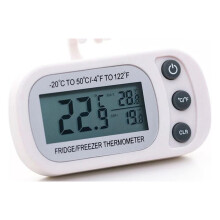 Termómetro digital para refrigerador, congelador y habitación, resistente al agua, con función de registro de máximos y mínimos y pantalla LCD