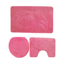 Ensemble de toilette trois pièces Giyblacko, ensemble de salle de bain, ensemble monochrome 45 x 75 cm, tapis de toilette avec découpe pour