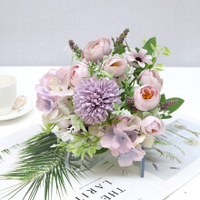 Cailmei1Pc Rosa artificial morada, 31x19cm - Decoración para el hogar, bodas, fiestas - Flor de simulación ecológica