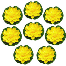 stuks kunstmatige drijvende lotusbloemen van schuim, met waterleliebladversiering, perfect voor terras, koivijver, zwembad, aquarium, huis, tuin,