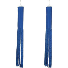 Windsäcke mit blauer Flagge, einfarbig, 2er-Pack, gestreift, für Garten und Hof