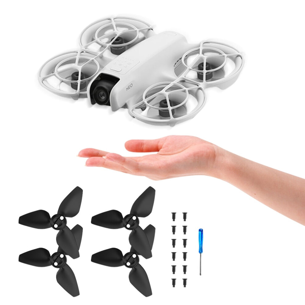Jixopn 2 Pairs Propellers For Dji Neo Drone Colorful Quick Release Props Blades (Black) Black 9482828427114