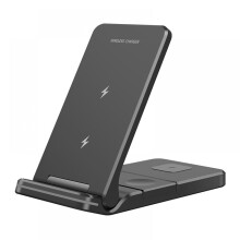 Sammenklappelig 3-i-1 trådløs opladningsstation, Qi15W hurtigopladerstander kompatibel med iPhone 13/12/11Pro/Pro Max/XR/XS/X, kompatibel med Apple