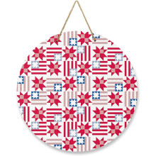 Welkomstkrans voor 4 juli - Patriotisch houten bord voor voordeur, wanddecoratie, veranda, landelijke decoratie voor Onafhankelijkheidsdag, 30 cm