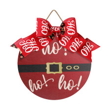 13 inch houten kerstdecoratiebord, geschikt voor binnenmuren en deuren. Kerstdecoratie in de uitverkoop.