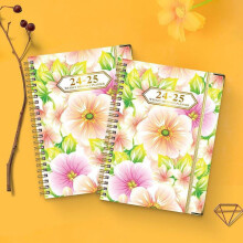 Agenda RnemiTe-amo2024-2025, juillet 2024 à juin 2025, agenda scolaire hebdomadaire et mensuel avec papier épais, pochette, onglets, 15,7 cm x 21,6