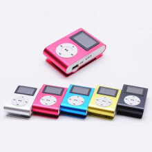 SUSUchens Clip com Mini USB Tela LCD Suporte para MP3 e Cartão TF Música Esportiva Prata