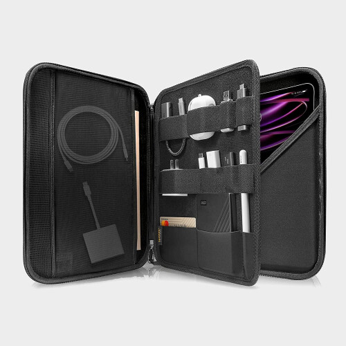 Capa tipo carteira compatível com iPad Pro de 12,9 polegadas (2022/2021/2020), capa protetora com bolso para acessórios, ideal para transporte. 1