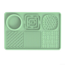 Dog Lick Mat Silicone Slow Feeder for Dogs and Cats with NonSlip Suction Cups Easy Clean Green